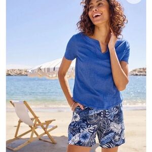 NWT Talbots Blue Short Sleeve Top